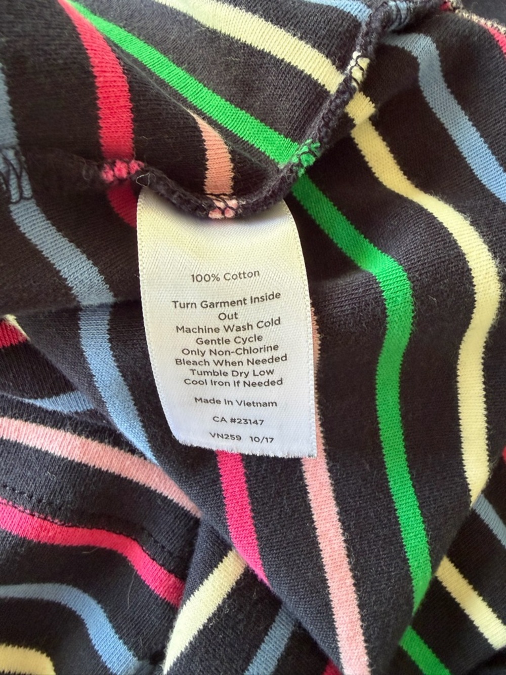 Talbots 100% Cotton Striped Short Sleeve Knit Midi Dress With Bow Size M - Picture 5 of 5